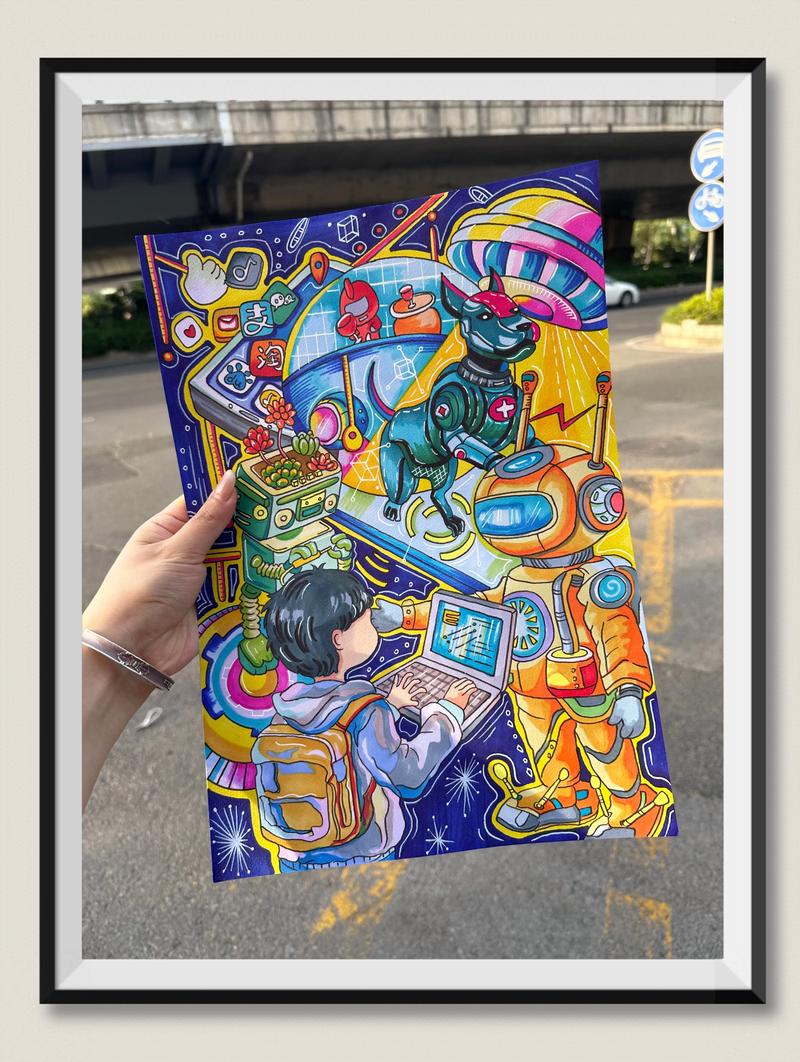 AI笔下的手写作业,科技与传统的完美融合背景秀