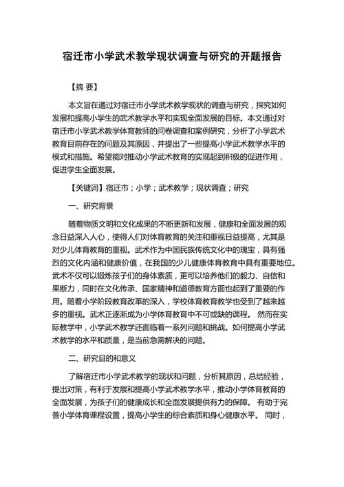 武术奥秘大解密，开题报告背后的故事与探索